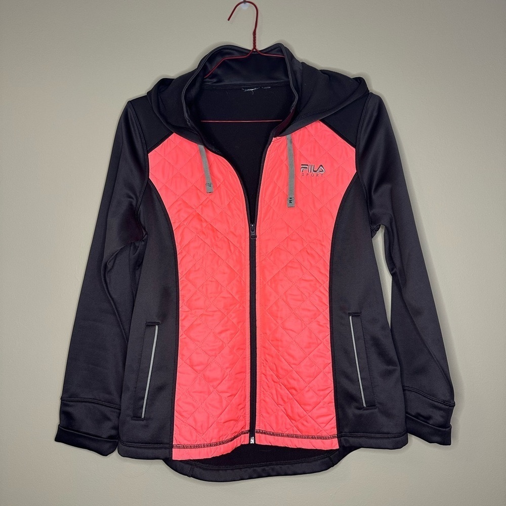 FILA Women's Black and Pink Jacket